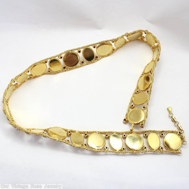 Schreiner 2 strand 25 large disc crystal close back goldtone jewelry