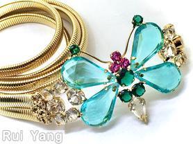 Schreiner butterfly buckle 4 large faceted teardrop teardrop tail clear aqua faceted large teardrop stone clear emerald clear magenta goldtone jewelry