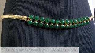 Schreiner chain of 14 pairs of chatons emerald goldtone jewelry