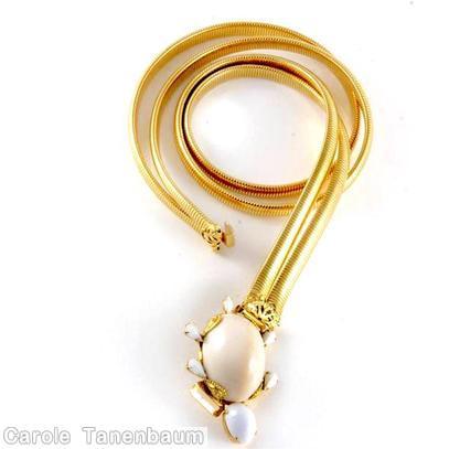 Schreiner turtle large cab body 4 teardrop feet cab head white goldtone jewelry