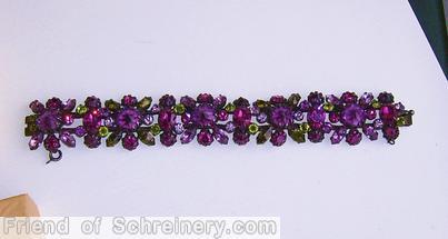 Schreiner 2 strand 11 round cab 12 small navette center row purple peridot ice purple jewelry