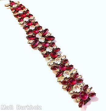 Schreiner 20 center row round cab radial oval stone navette clear ruby round cab faceted round chaton navette crystal jewelry