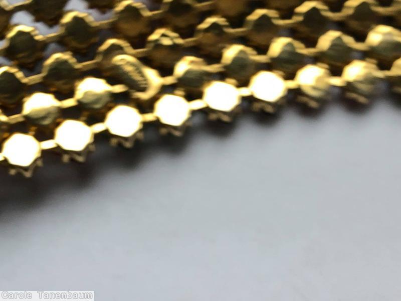 Schreiner 5 row 215 small square stone bracelet ruby emerald jet goldtone jewelry