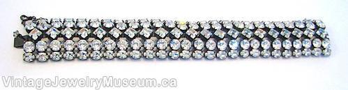 Schreiner 5 row square stone center 26 column crystal jewelry