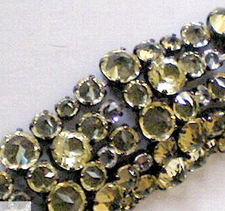 Schreiner 5 row varied size inverted stone wide bracelet smoke jewelry