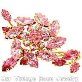 Schreiner 1 trembling flower pin pink navette jewelry