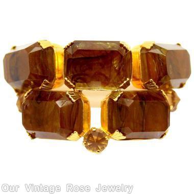 Schreiner 5 chunky baguette pin marbled amber jewelry