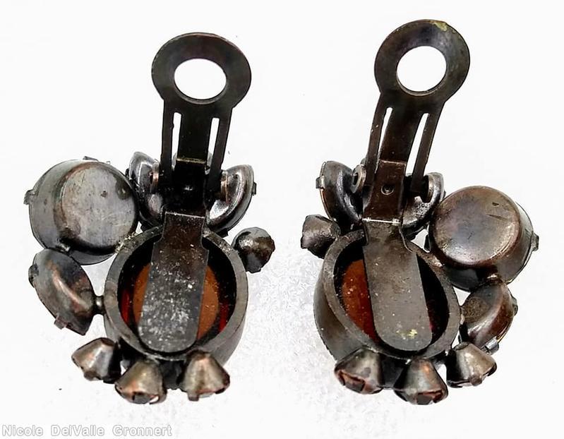 Schreiner 6 large oval cab wall domed pin large oval cab center navette chaton surrounding topaz bezel setting jewelry