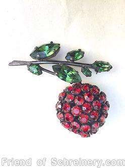 Schreiner 6 leaf on stem berry pin clustered ball short stem varied size navette ruby clustered ball emerald navette jewelry