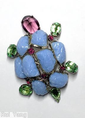 Schreiner 7 lava stone turtle pin oval cab head oval cab feet teardrop tail light blue lava stone lavender green fuchsia chaton jewelry