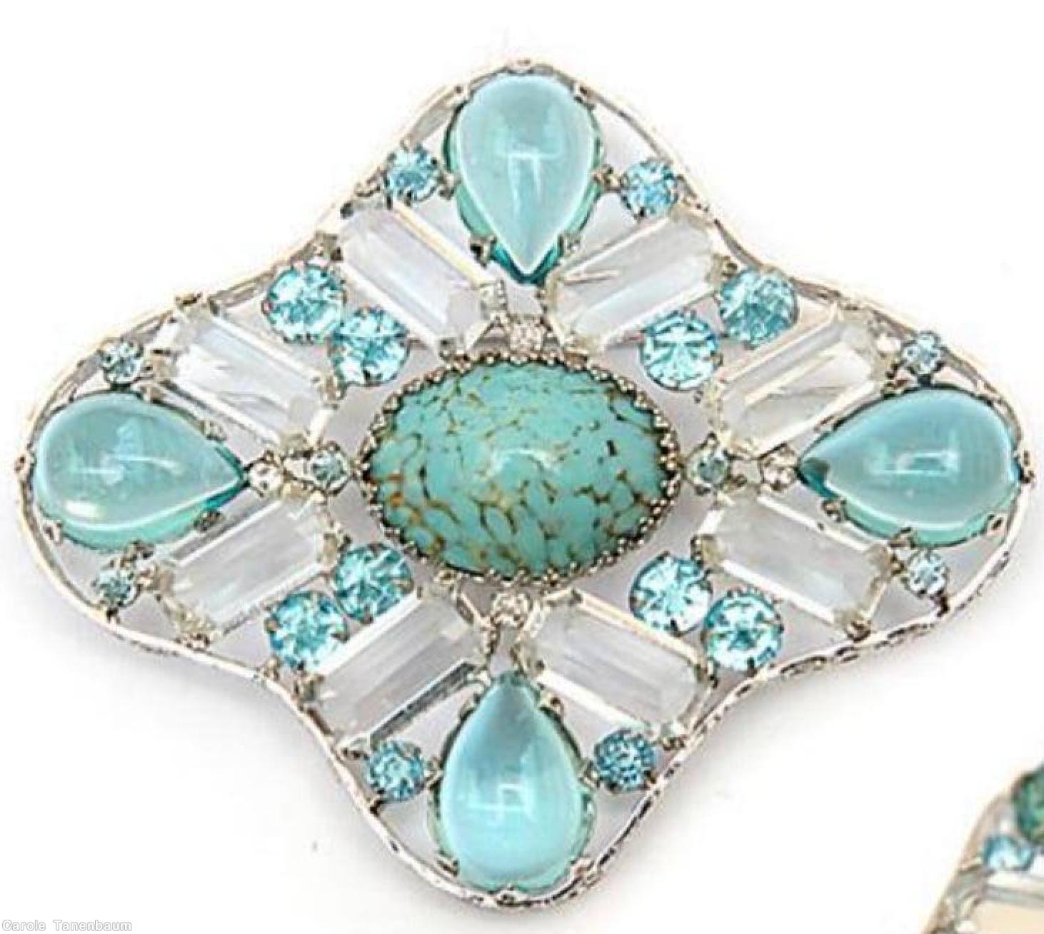 Schreiner maltese radial shadow box pin large oval cab center 8 rectangle 4 sided stone 4 large teardrop turquoise large oval center cab crystal 4 sided stone clear aqua jelly bean teardrop cab jewelry