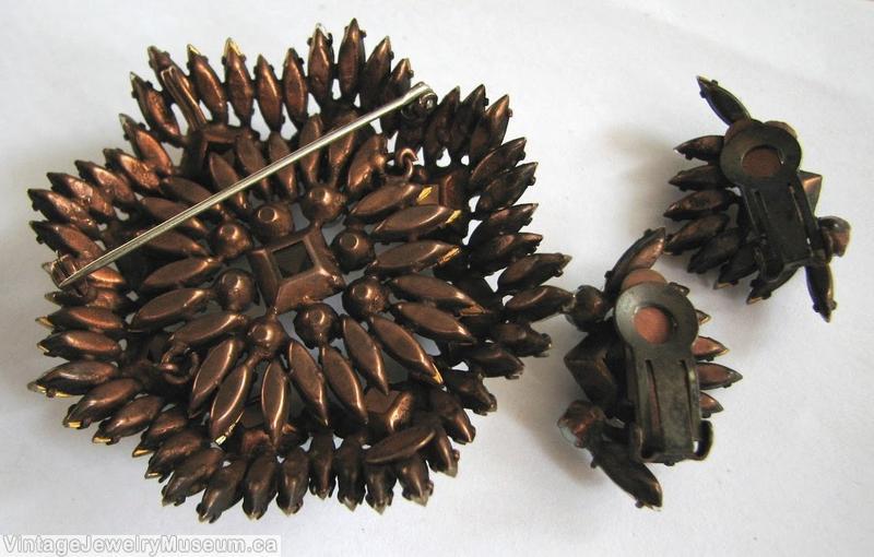 Schreiner navette side flat top radial domed round pin 8 square stone square center crystal navette silver faux pearl coffee jewelry