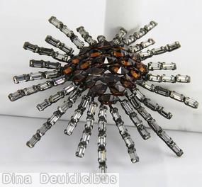 Schreiner spoke spider pin 24 baguette branch brown crystal jewelry