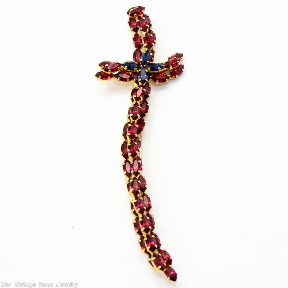 Schreiner sword pin ruby navy jewelry