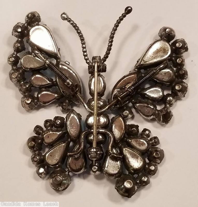 Schreiner trembling wing medium butterfly faux pearl ab opaque blue ice blue jewelry