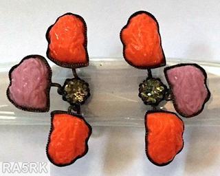 Schreiner radial 3 lava stone 1 chaton coral lavender jewelry