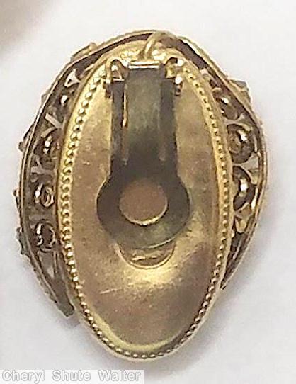 Schreiner seeds covered wired nuts earrings 20 inverted small stone topaz invered small stone large oval cab goldtone jewelry
