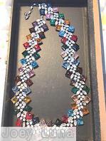 Schreiner 2 bordered row of 64 square stone chain of navette chaton ruby emerald ice blue brown amber aqua peach pink navy crystal jewelry