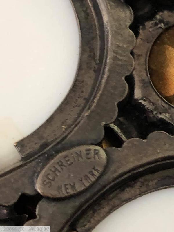 Schreiner 4 large oval radial marltese pendant chaton center 4 baguette 4 triangle stone white milk glass large white cabochon crystal milk white bead chain crystal chaton jewelry