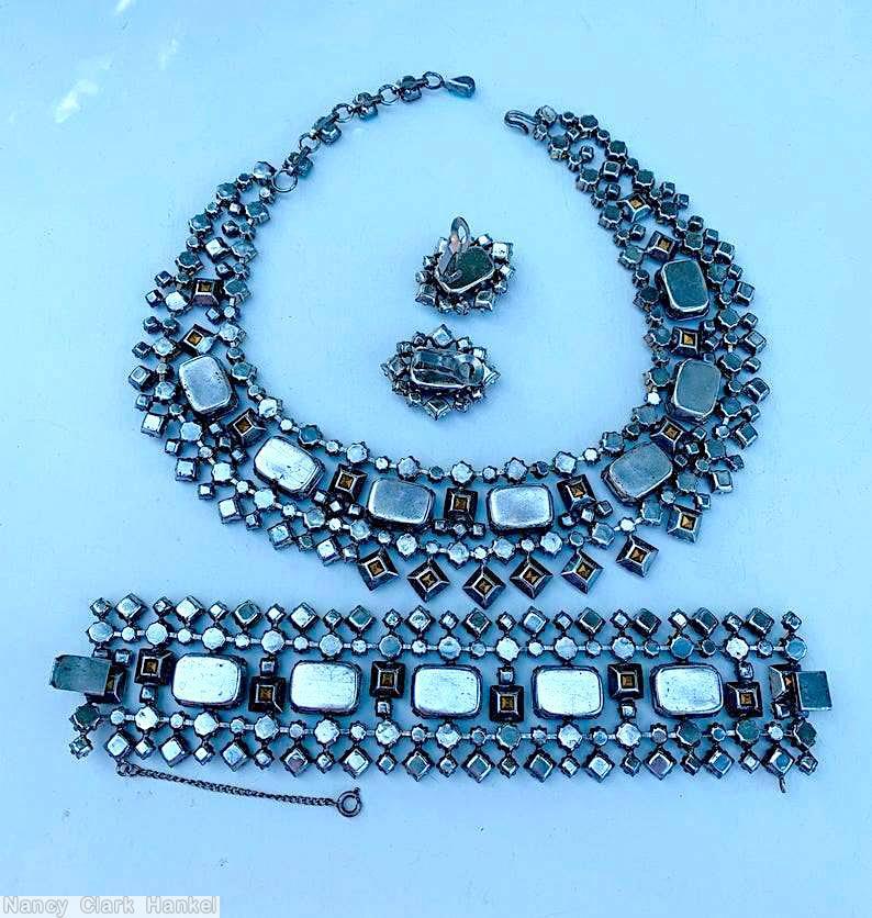 Schreiner large emerald cut bicolor stone varied size square stone bicolor ruby clear aqua large emerald cut purple square stone clear aqua stone jewelry